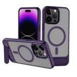 Frosted Matte Transparent Magnetic Case Deep Purple For 14 Pro Max