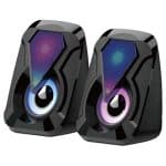 Σετ Μίνι Ηχεία Υπολογιστή Premium KOS-26003 2.0 με Φωτισμό RGB (USB & 3.5mm Jack)
