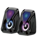 Σετ Μίνι Ηχεία Υπολογιστή Premium KOS-26003 2.0 με Φωτισμό RGB (USB & 3.5mm Jack)