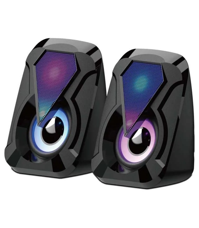premium-kos-26003-hxeia-ypologisth-rgb-rocketfix Σετ Μίνι Ηχεία Υπολογιστή Premium KOS-26003 2.0 με Φωτισμό RGB (USB & 3.5mm Jack) - Image 1