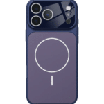 Μαγνητική Θήκη Πλήρους Κάλυψης MagSafe Μπλε (Blue) με Ματ Θαμπό Τζάμι (Frosted Glass) για iPhone 17 Pro
