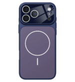 Μαγνητική Θήκη Πλήρους Κάλυψης MagSafe Μπλε (Blue) με Ματ Θαμπό Τζάμι (Frosted Glass) για iPhone 17 Pro